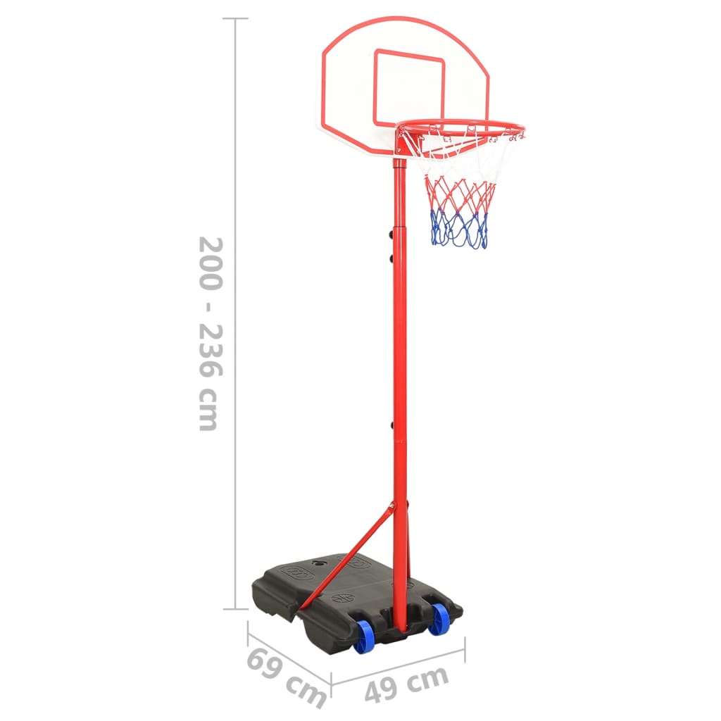 Basketbalset Draagbaar Verstelbaar 200-236 Cm