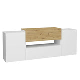 Fmd Tv-Meubel 182X33X70,2 Cm Artisan Eikenkleurig Wit