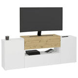 Fmd Tv-Meubel 182X33X70,2 Cm Artisan Eikenkleurig Wit