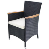 Tuinstoelen 2 St Met Kussens Poly Rattan Zwart