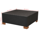 10-Delige Loungeset Met Kussens Poly Rattan Zwart