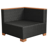 10-Delige Loungeset Met Kussens Poly Rattan Zwart