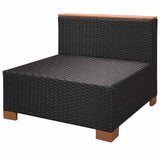 10-Delige Loungeset Met Kussens Poly Rattan Zwart