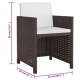 -Delige Tuinset Met Kussens Poly Rattan