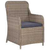 Tuinstoelen Met Kussens Poly Rattan Bruin