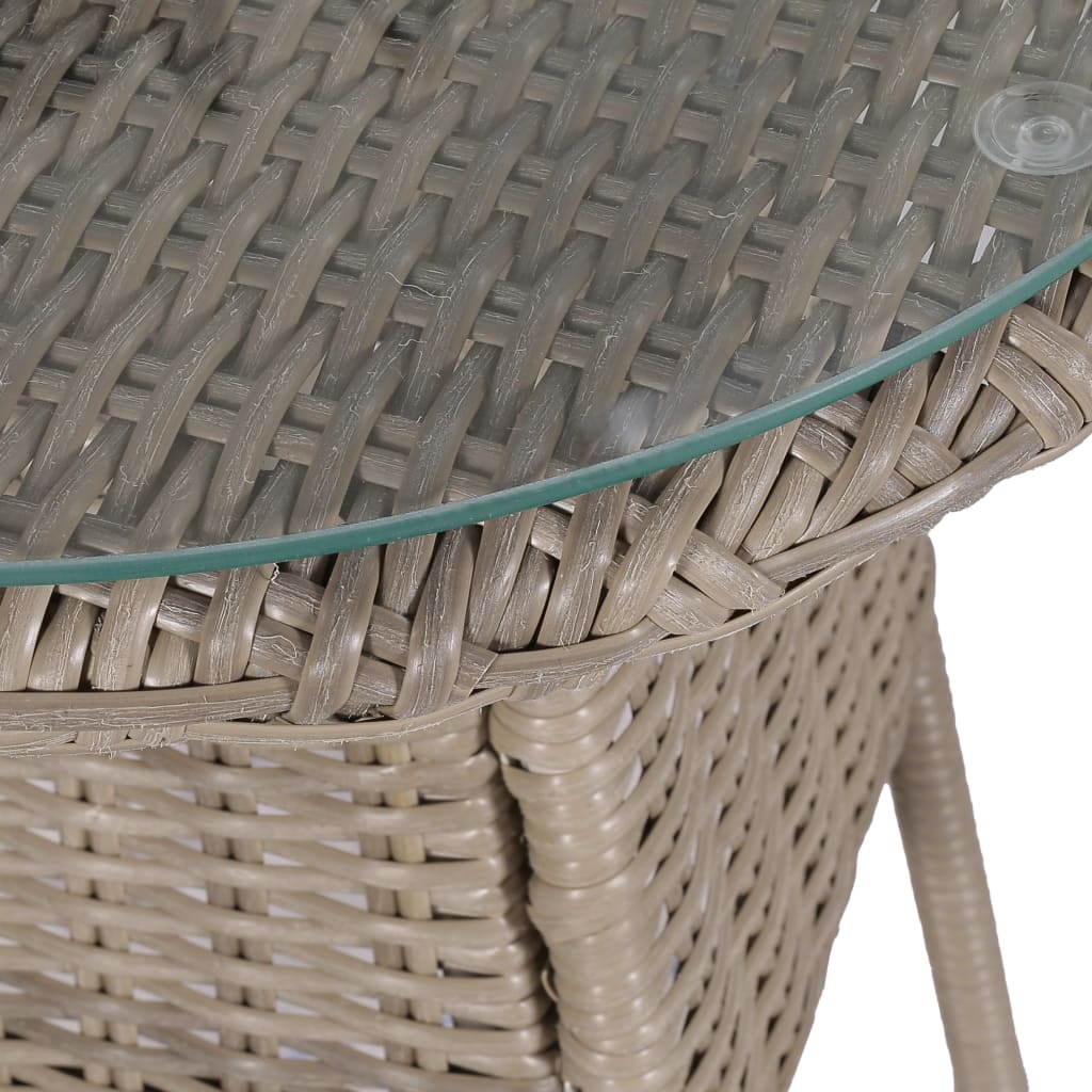 -Delige Bistroset Poly Rattan Bruin