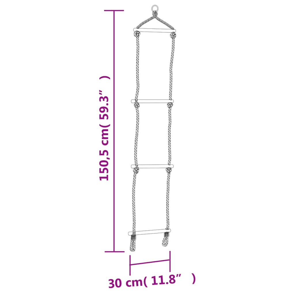 Schommelzitje Met Touwladder Polyetheen Blauw