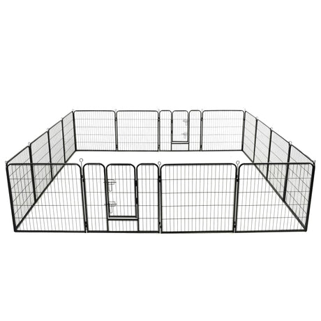 Hondenren Met 8 Panelen 80X100 Cm Staal Zwart