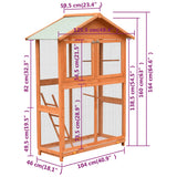 Vogelkooi 125,5X59,5X164 Cm Massief Grenen- En Vurenhout