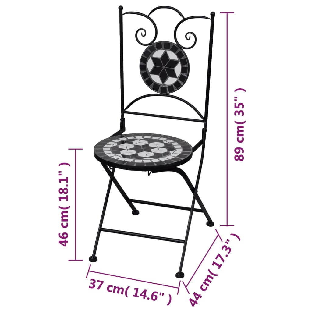 Bistrostoelen Inklapbaar St Keramiek En Wit