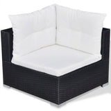 10-Delige Loungeset Met Kussens Poly Rattan Zwart