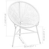 Tuinmaanstoel Poly Rattan Wit