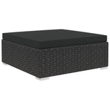 10-Delige Loungeset Met Kussens Poly Rattan Zwart