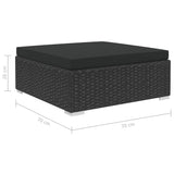 10-Delige Loungeset Met Kussens Poly Rattan Zwart