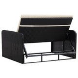 2-Delige Loungeset Met Kussens Poly Rattan Zwart