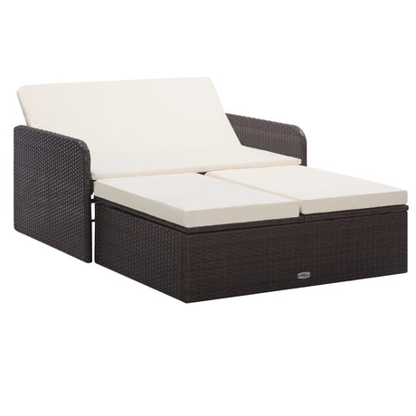 2-Delige Loungeset Met Kussens Poly Rattan Zwart