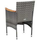 Tuinstoelen 2 St Poly Rattan Grijs