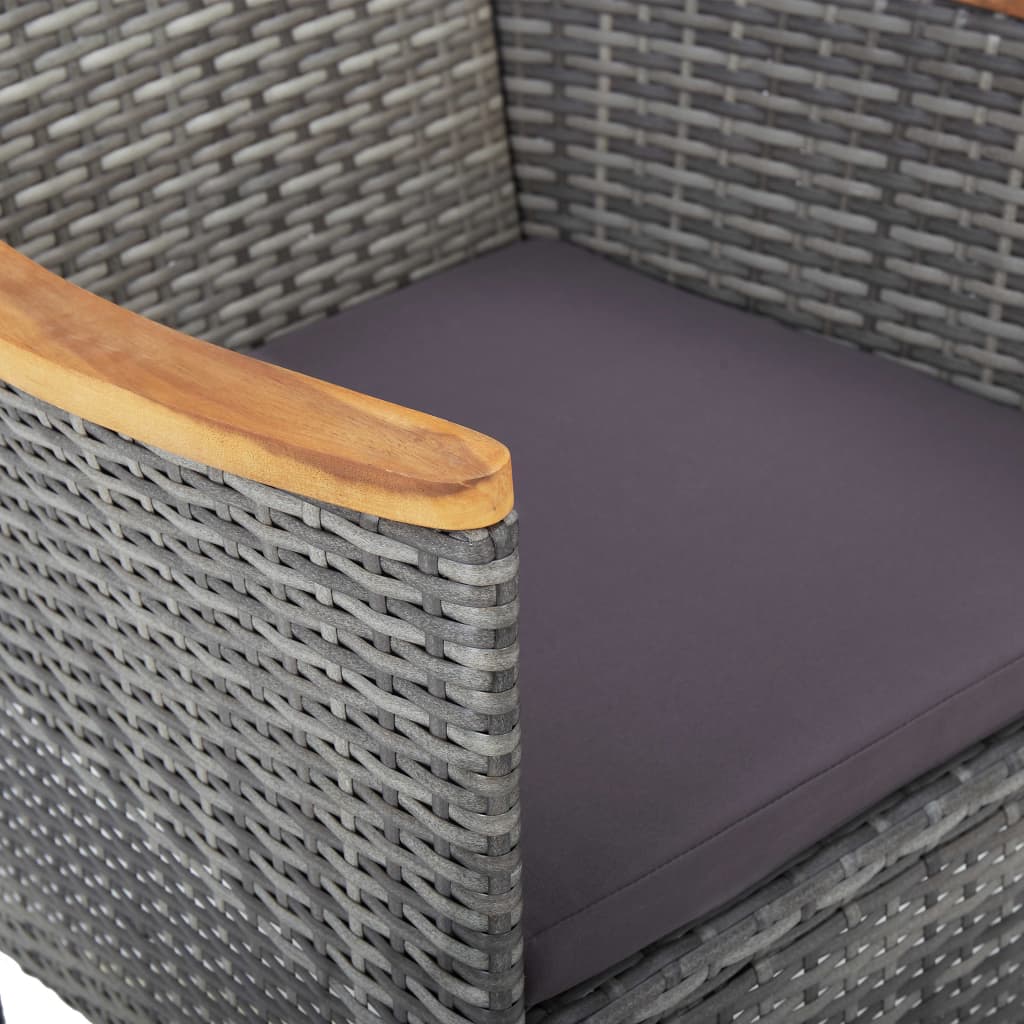 Tuinstoelen 2 St Poly Rattan Grijs