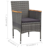 Tuinstoelen 2 St Poly Rattan Grijs