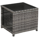 3-Delige Bistroset Met Kussens Poly Rattan Grijs