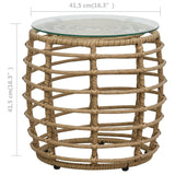 3-Delige Bistroset Poly Rattan Eikenkleurig