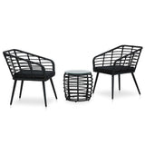 3-Delige Bistroset Poly Rattan Eikenkleurig