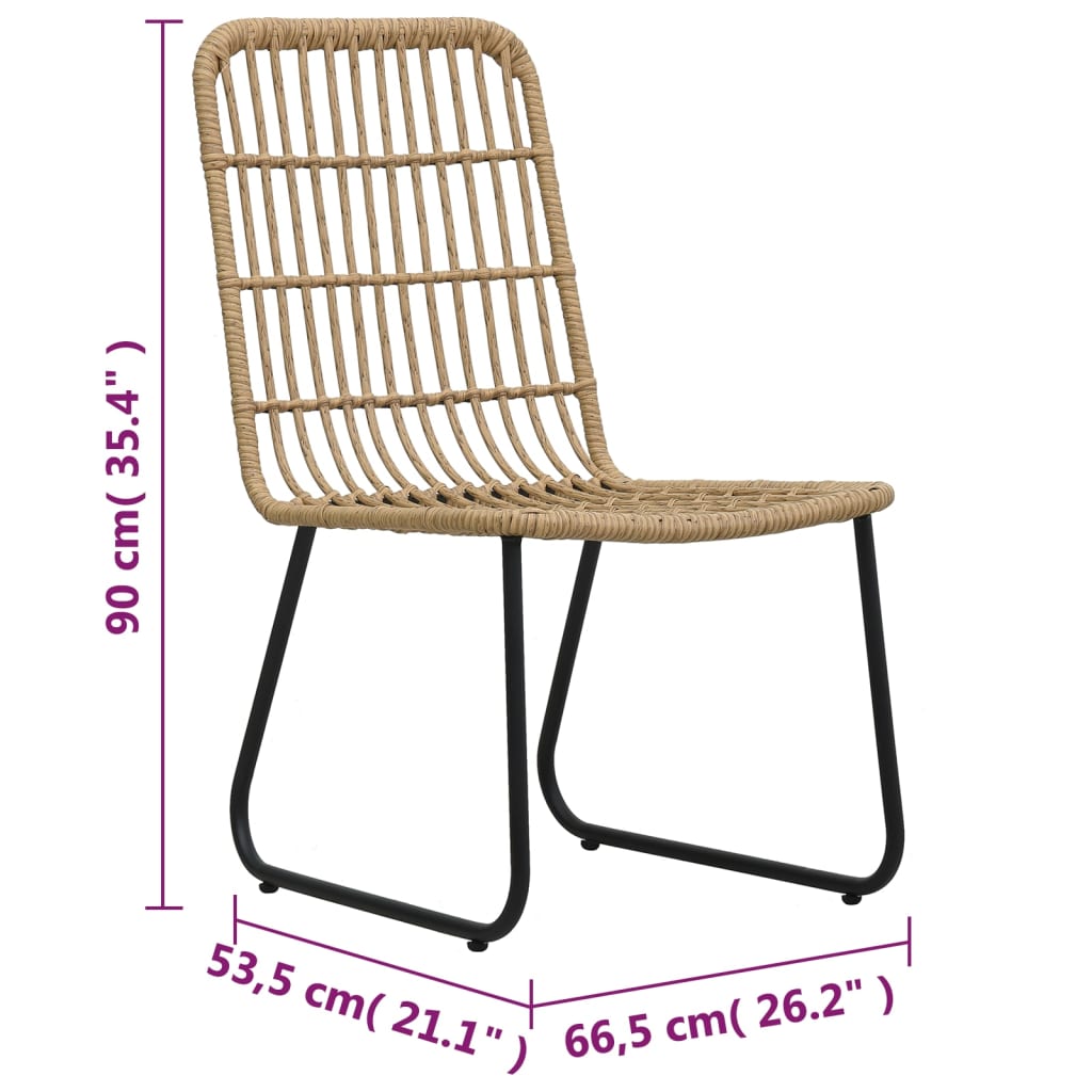 Tuinstoelen Stuks Poly Rattan Kleurig