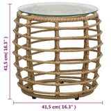 3-Delige Bistroset Poly Rattan Eikenkleurig