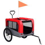 Huisdierenfietskar 2-In-1 Aanhanger Loopwagen Rood En Grijs