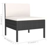 2-Delige Loungeset Met Kussens Poly Rattan Zwart