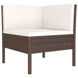 2-Delige Loungeset Met Kussens Poly Rattan Bruin