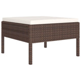 2-Delige Loungeset Met Kussens Poly Rattan Bruin