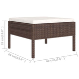 2-Delige Loungeset Met Kussens Poly Rattan Bruin