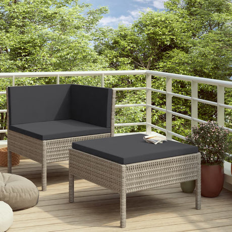 2-Delige Loungeset Met Kussens Poly Rattan Bruin