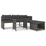 -Delige Tuinset Met Kussens Poly Rattan