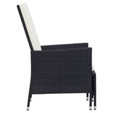 2-Delige Loungeset Met Kussens Poly Rattan Zwart