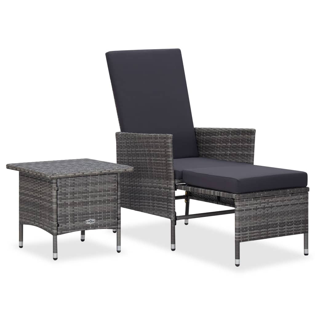 2-Delige Loungeset Met Kussens Poly Rattan Zwart