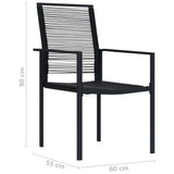 Tuinstoelen Pvc-Rattan Zwart