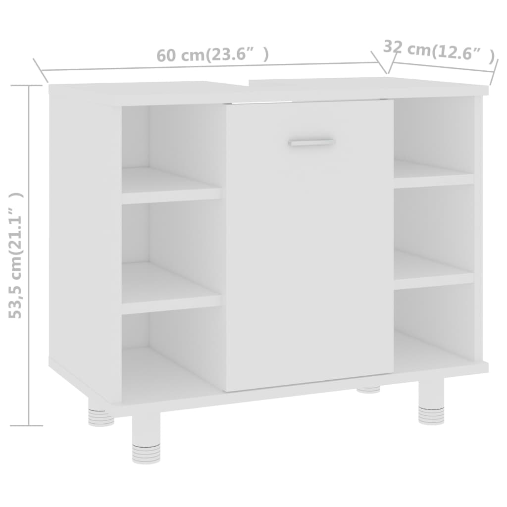 Badkamerkast 60X32X53,5 Cm Spaanplaat Wit