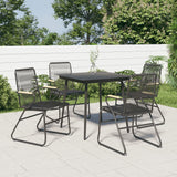 -Delige Tuinset Pvc-Rattan Zwart