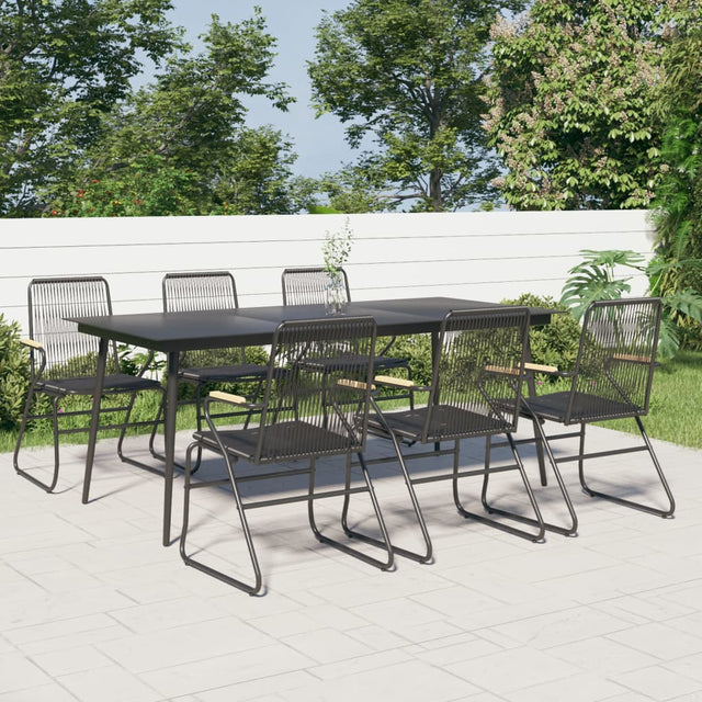 -Delige Tuinset Pvc-Rattan Zwart