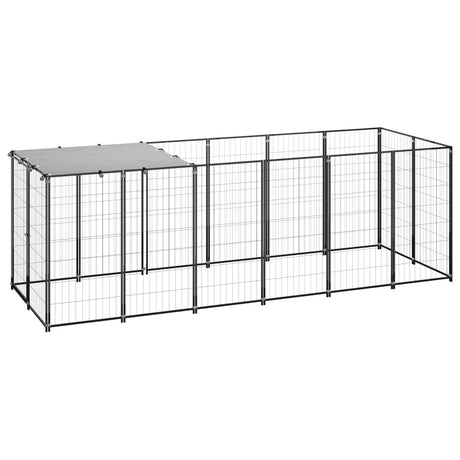 Hondenkennel 330X110X110 Cm Staal Zilverkleurig