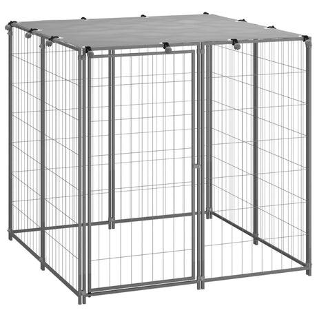 Hondenkennel 330X110X110 Cm Staal Zilverkleurig