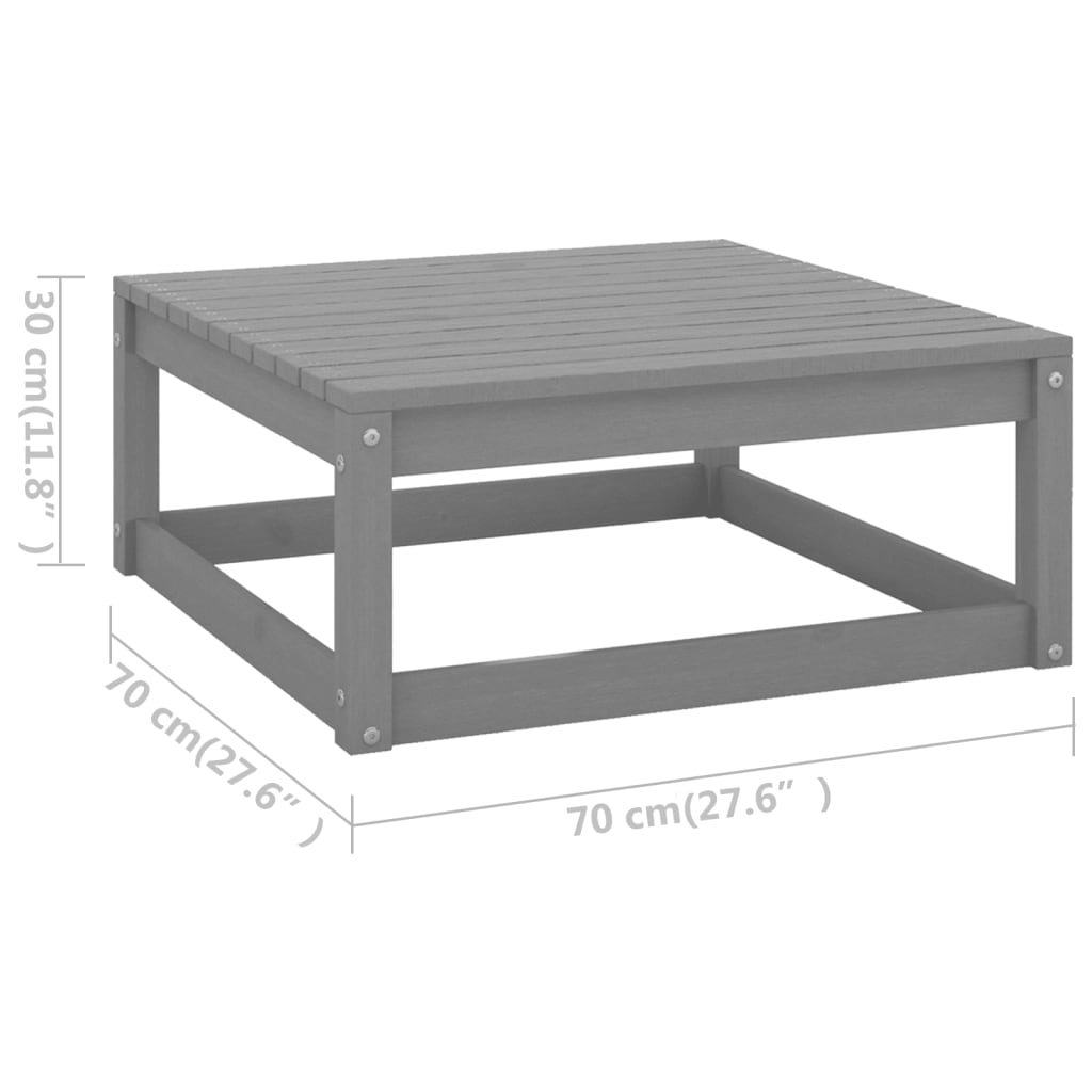 11-Delige Loungeset Met Kussens Massief Grenenhout Grijs