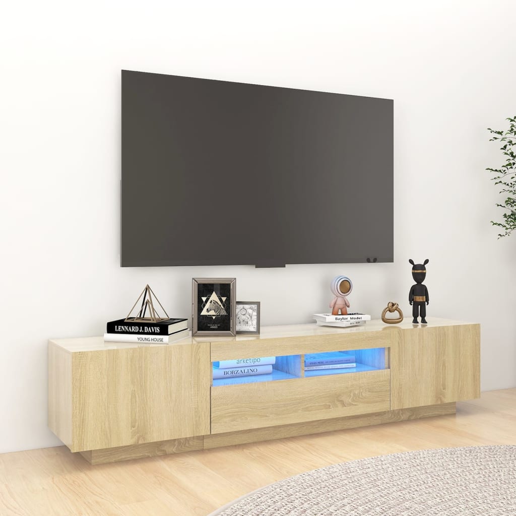 Tv-Meubel Met Led-Verlichting 80X35X40 Cm