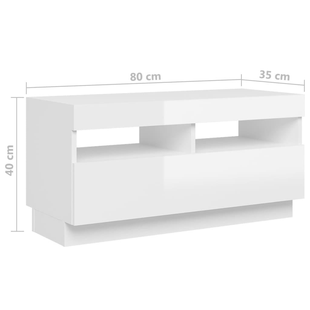 Tv-Meubel Met Led-Verlichting 80X35X40 Cm