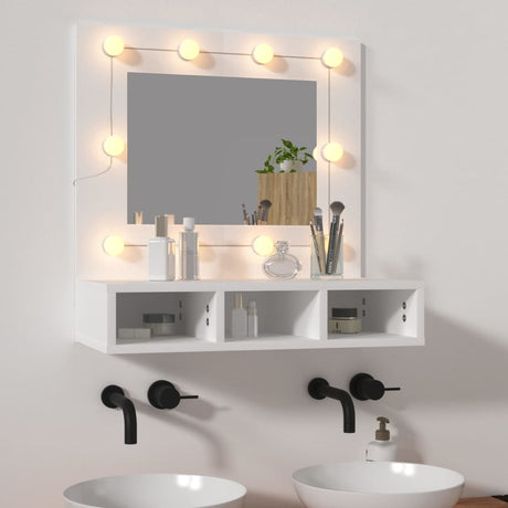 Spiegelkast Met Led-Verlichting 60X31,5X62 Cm Wit