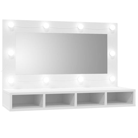 Spiegelkast Met Led-Verlichting 90X31,5X62 Cm Wit