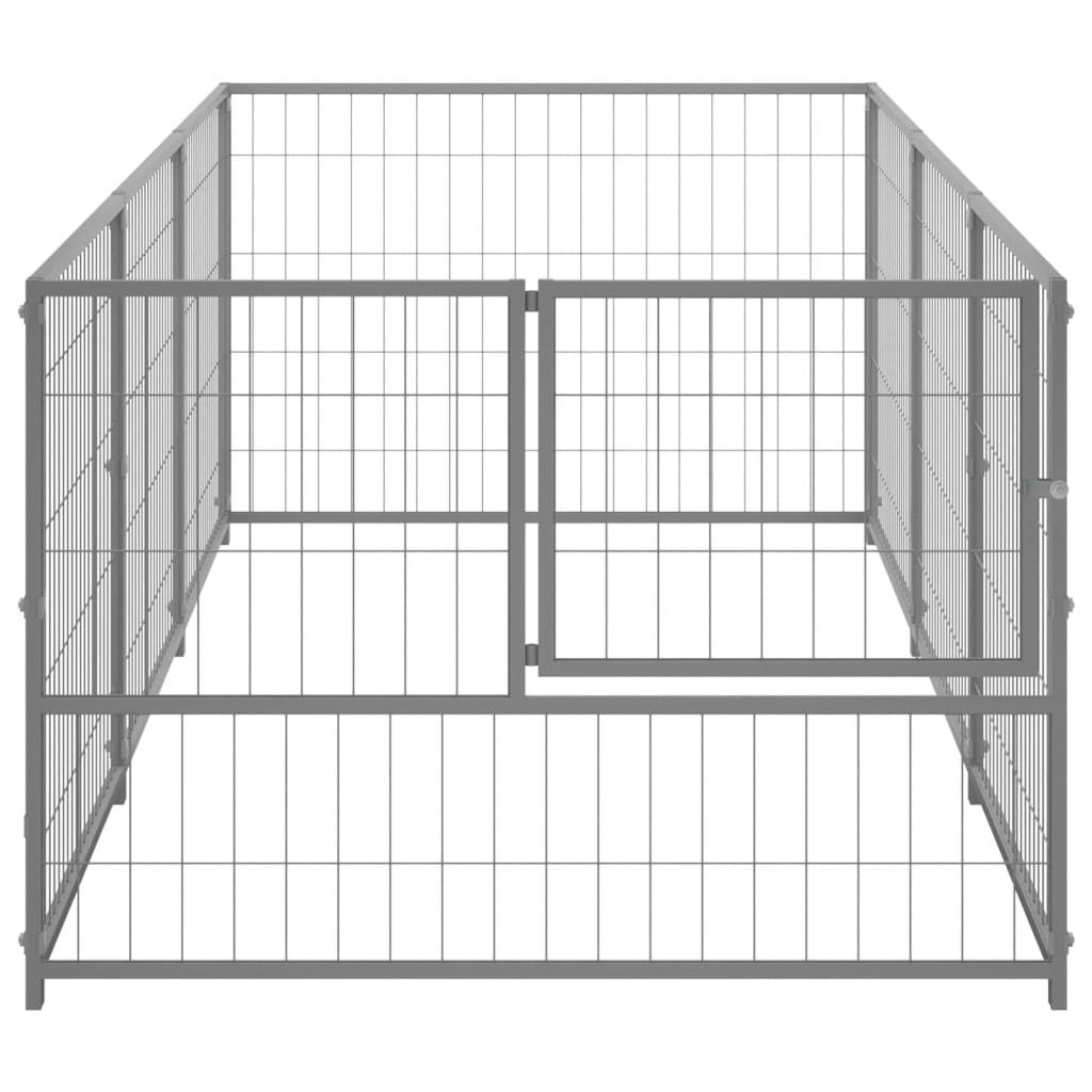 Hondenkennel 3 M² Staal Zilverkleurig