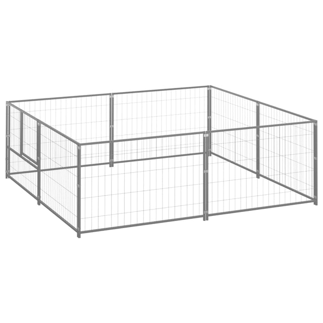 Hondenkennel 4 M² Staal Zilverkleurig